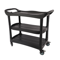 New thickened three-layer dining trolley hotel restaurant silent food delivery trolley plate collection trolley dish collection trolley