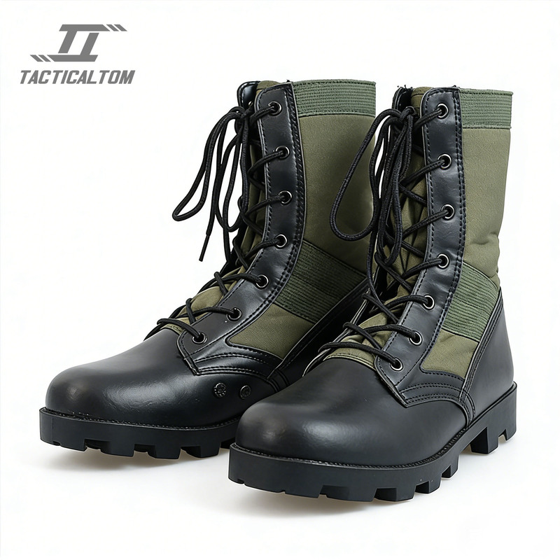 Green Boots, Old School Panama Sole Boots, Desert Boots, Domestic Military Fan Boots, Black Hawk Crash Design, Grenada
