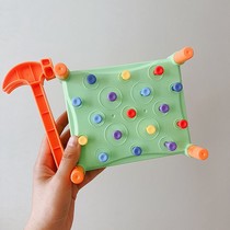 Childrens colorful small nail knocking table baby Montessori nail knocking kindergarten concentration arm flexible toy