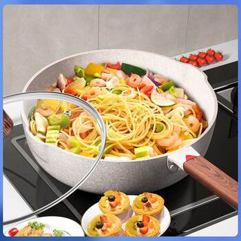 Medical stone non-stick pot steak frying pan household omelette stir-fry cooking pot gas induction cooker universal