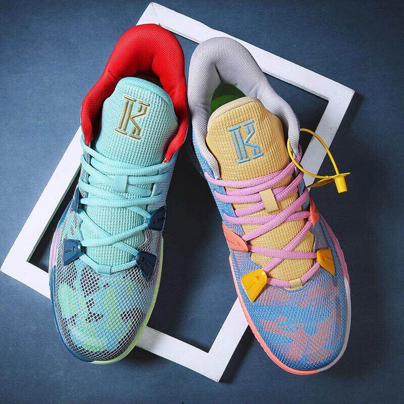 Kyrie 7 Basketball Shoes for Men, Dual-Color Design, Suitable for White Cement Courts, Friction Makes Sound, Breathable, Small Size 34