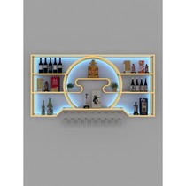 Wine cabinet against the wall commercial Chinese red wine rack grape white wall-mounted storage rack bar iron display rack creative