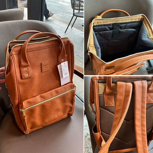 Японский качественный рюкзак подходит для мужчин и женщин, ноутбук, из натуральной кожи