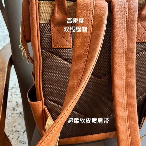 Японский качественный рюкзак подходит для мужчин и женщин, ноутбук, из натуральной кожи