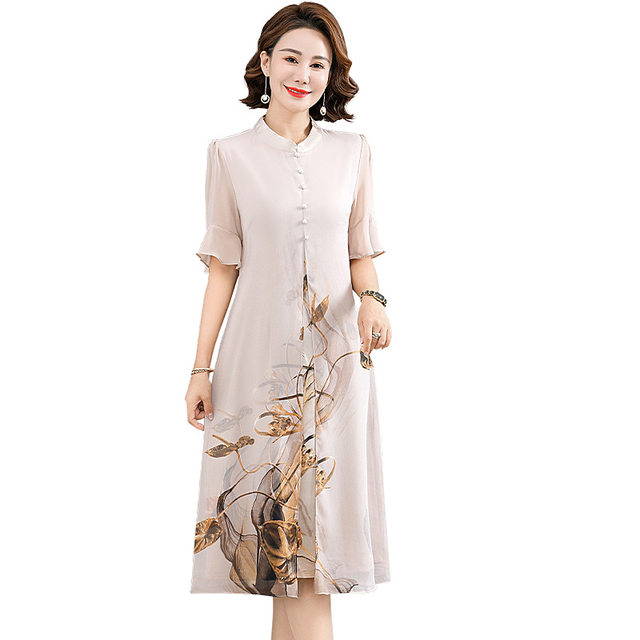 ຊຸດແມ່ຂອງອາຍຸກາງ, dress ພາກຮຽນ spring, ຄົນອັບເດດ: ແລະ noble ປັບປຸງ cheongsam dress, 40-50 ປີ summer ຂອງແມ່, dress ຂອງແມ່ຍິງ