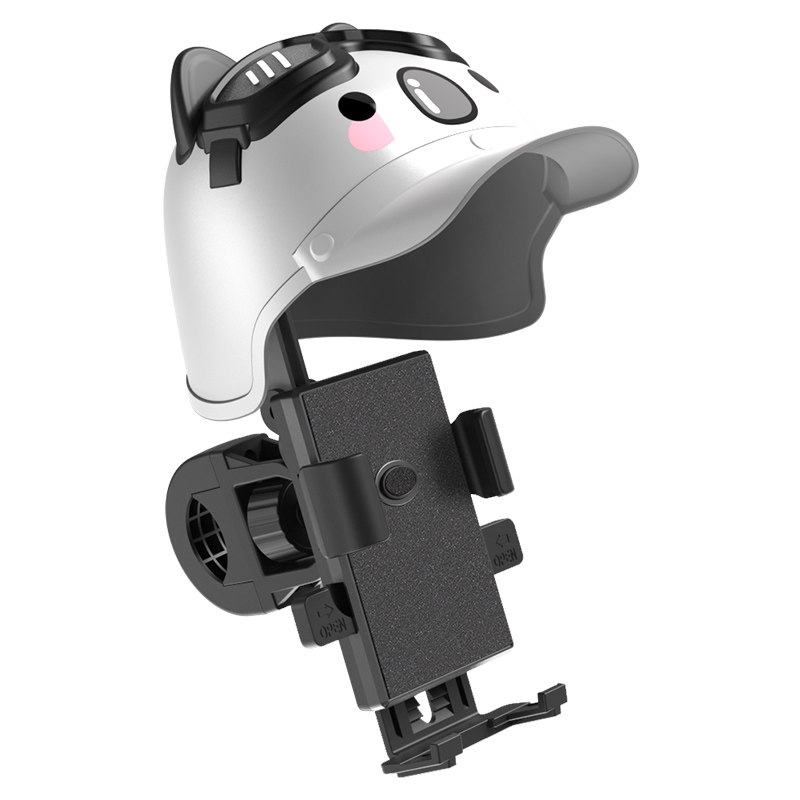 Small Helmet Delivery Rider Motorcycle Phone Holder Electric Bike Bicycle Waterproof Sunshade Navigation Phone Holder Cute Creative Pig Panda Koala
