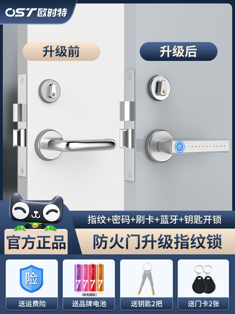 Fire Door Lock Modified to Fingerprint Lock, Basement Passage Smart Lock, Special Password Lock, Indoor Fire Door Electronic Lock