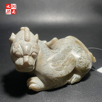 High antique style Hetian jade auspicious beasts ancient jade antiques old objects antiques
