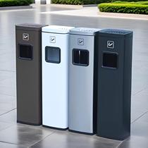 Hotel lobby stainless steel vertical elevator entrance trash can with ashtray corridor aisle smoking extinguisher column commercial