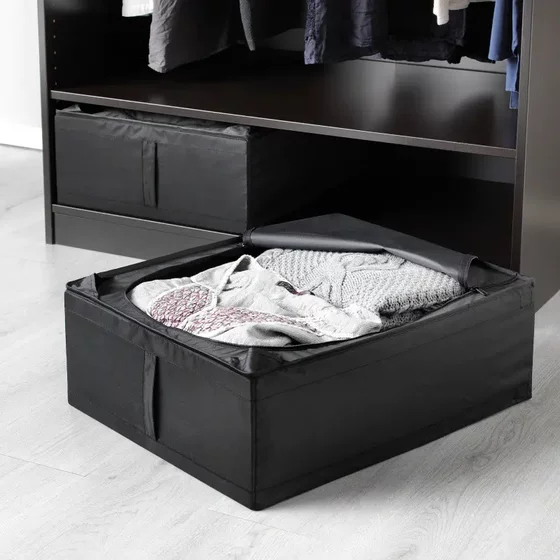 Under-Bed Fabric Storage Box, Under-Bed Organizer, Oxford Cloth Flat Ultra-Thin Clothes and Quilt Storage Box, Extra-Large for Home Use