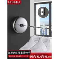 Balcony invisible retractable clothesline without punching shrinkable clothesline steel wire clothesline indoor household clothes drying artifact