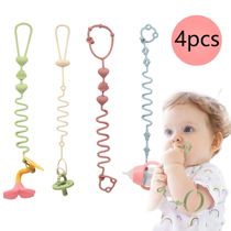 4PCS Baby Pacifier Chain with 2 Clips Bottle Chain Adjusta