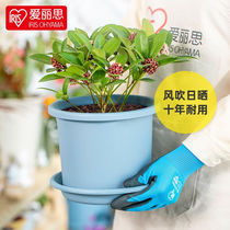 Alice flower pot tray plastic color resin pot tray water tray resin No. 9 simple gray 2 pieces assembly No. 8