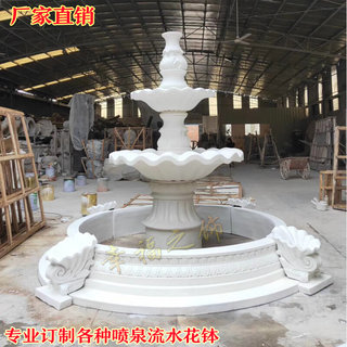 Artificial sandstone large-scale fountain sculpture European-style fountain outdoor hotel villa waterscape fiberglass spout