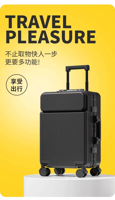 Mi Zhi mở trước vali nữ 2024 mới 20 inch hộp đựng đồ nội trú 24 inch mật khẩu khung nhôm hộp đựng xe đẩy kinh doanh dành cho nam vali samsonite