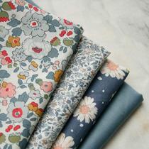 145x50cm Gray Blue Small Floral Thin Cotton Sewing Poplin Fa