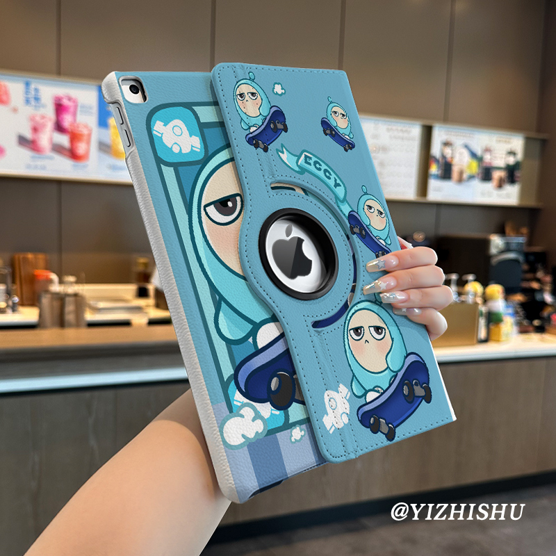 Skateboard Eggshell Case Suitable for iPad 10.9 Inch 2022 10Th Generation Mini7 Tablet Cover 360 Rotating Leather Case Air5 Anti-Drop Apple 10.2 Horizontal and Vertical Air8 Half-Cover Pro11 Hard Case