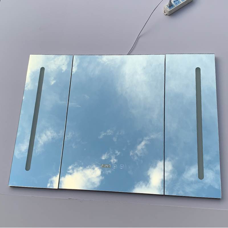 Custom smart mirror door set for bathroom mirror cabinet door frame with lamp defogging single mirror door luminous intelligent bathroom mirror cabinet door-Taobao