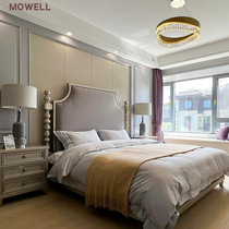 American light luxury solid wood art icicle bed master bedroom 1 8m French retro carved distressed soft-covered fabric bed wedding bed