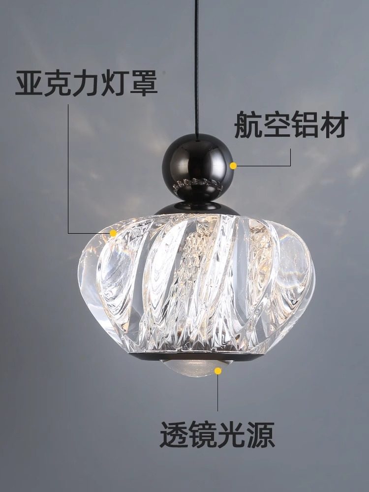 2025 New Model Bedroom Bedside Chandelier, Modern High-End Bar Counter Foyer Adjustable Background Wall Crystal Pendant Light