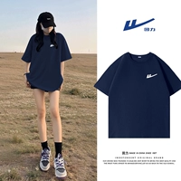 【Короткий рукав】 Узкий синий (H-return White Mark)