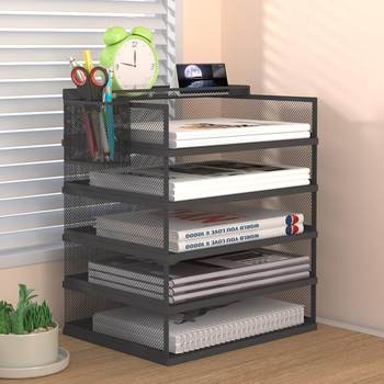 A3a4 can be stacked on office desktop multi-layer file classification and sorting metal storage box information rack storage rack