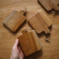 Good Morning Shop) Japanese handmade teak coasters solid wood insulation mats wooden tea mats mini chopping boards