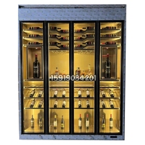 Hotel stainless steel wine cabinet home living room new Chinese style constant temperature wine cabinet basement wine cellar red wine display rack customization