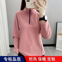 Outdoor polar fleece sweatshirts for men and women fall and winter fleece jackets for couples stand-up collar pullovers thickened bottoming shirts warm tops and pants