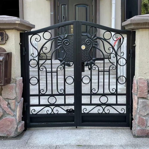 Кованые ворота, садовые ворота, забор, садовые ворота, кованые ворота в европейском стиле, двойные двери, деревенский сельский двор