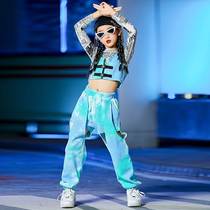 Fille Walking Show Wave Habillement Mode Personnalité Moins Jazz Dance Performance Habillement Street Dance Children Tide Wear Automne Hiver Performance Vêtements