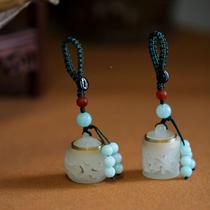 Luminous keychain pendant luminous stone hollow incense box spiral mouth lotus Douyin live broadcast