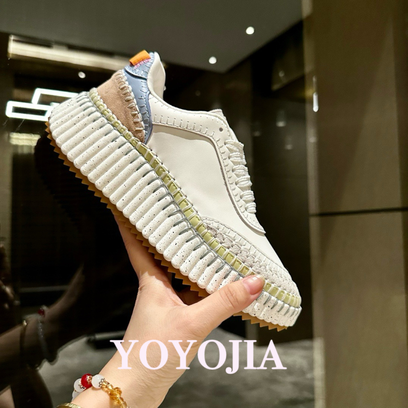 Zhao Lusi Style Platform Thick-Soled Height-Increasing Handmade Casual Slimming Leather White Sneakers for Women