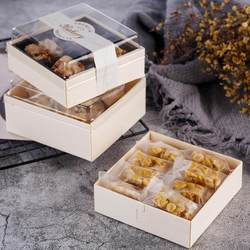 Biscuits Snowflake Crispy Box Wooden Box Baked Packaging Dessert Box Box Transparent Food Set Box