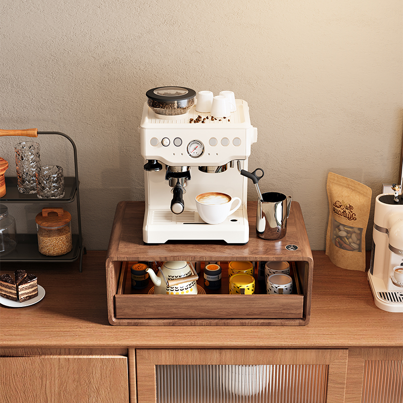 Luminghao Solid Wood Coffee Machine Elevated Stand Coffee Cup Storage Rack Desktop Cup Holder Drawer-Type Cup Storage Shelf Luminghao Solid Wood Coffee Machine Elevated Stand Coffee Cup Storage Rack Desktop Cup Holder Drawer-Type Cup Storage Shelf