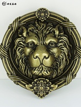 Pure copper lion head handle antique door knocker large door knocker all copper animal head pull ring copper lion pull ring (one price)