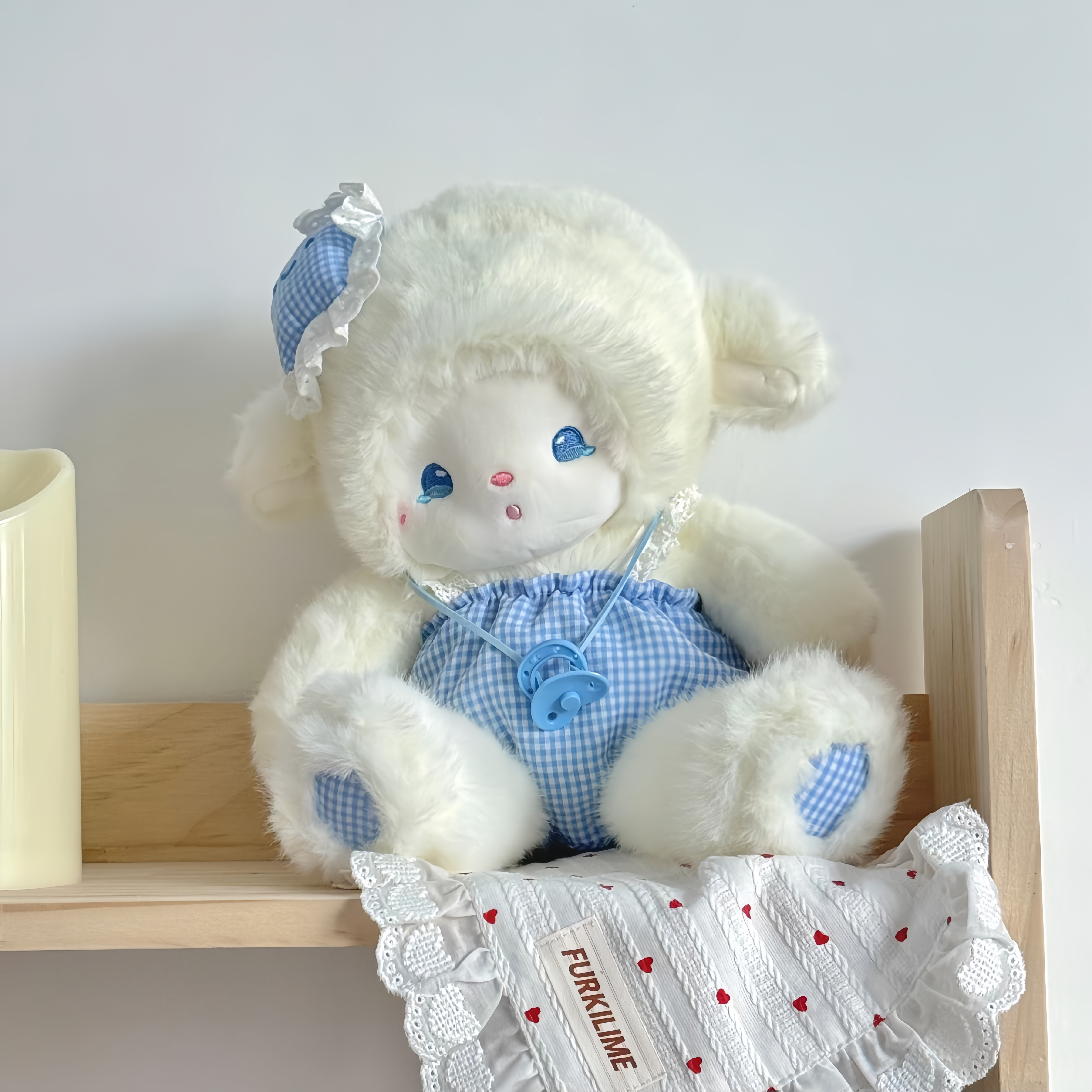 Authentic Running Pacifier Little Sheep Plush Toy Girl Sleeping Pillow Doll Children's Birthday Gift for Girls