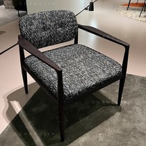 Italian minimalist post-modern simple fabric leisure chair designer living room solid wood reception leisure chair single sofa