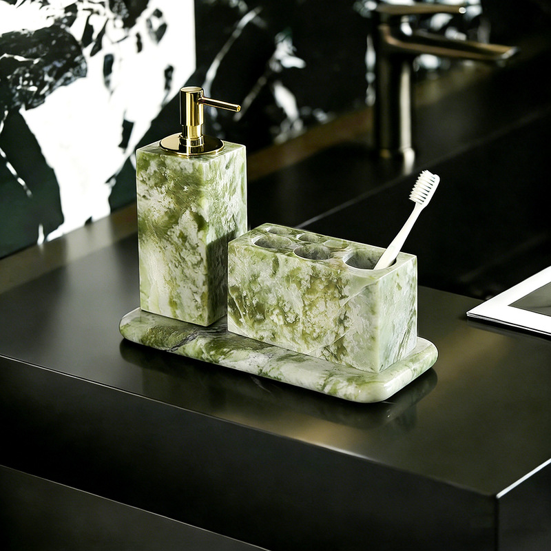 Natural Marble Bathroom Flower Vase Wash Set Bathroom Storage Tray Washbasin Tray Washstand Decoration