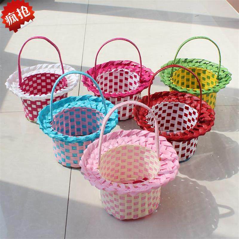 Children Performance Little Red Hat Hand Blue Sub Water Fruit Basket Bamboo Basket Handmade Choreography Dance Stage Props Decoration-Taobao