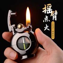 Collar transparent oil bin rocker kerosene lighter windproof visible retro male creative personality Courtesy Wave Ruyi Bottle