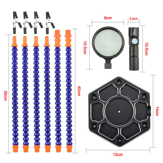 모델 항공기 3x USB 인터페이스 돋보기 클램프 손전등 클램프 호스 보조 작동 6 발톱 용접 스테이션