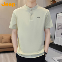 Jeep吉普男士短袖t恤夏季凉感体恤衫2024新款休闲亨利领POLO衫男