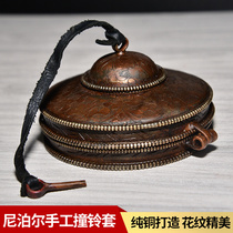 Tibetan Buddhist supplies Nepalese handmade bell set tantric offering tools bell bag crafts bell protective cover