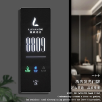 High-end hotel Guest house Van Van Luminous Doorplate with door display Stainless Steel Acrylic Electronic Doorplate Customised