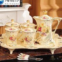 Ceramic water cup set for home living room European simple cup tea cup tea set teapot kettle complete set with tray