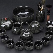 Kiln Kung Fu Tea Set Ceramic Tianmu Glaze Home Living Room Teapot Kung Fu Tea Cup Tea Cup Tea Maker Complete Set