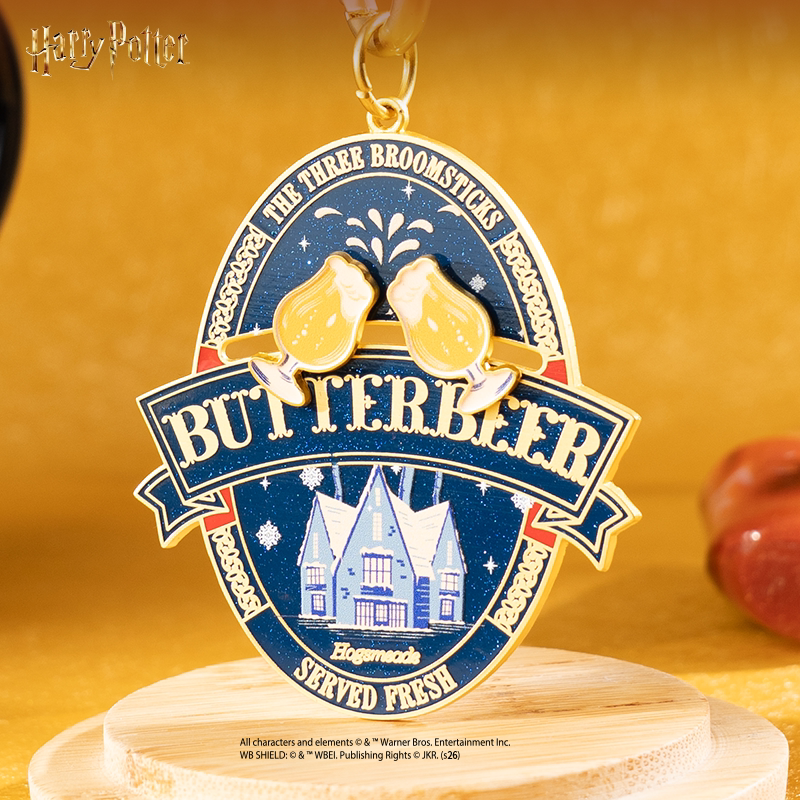 Harry Potter Official Merchandise Metal Keychain Butterbeer Design Creative Design Pendant Collectible Accessory Harry Potter Official Merchandise Metal Keychain Butterbeer Design Creative Design Pendant Collectible Accessory