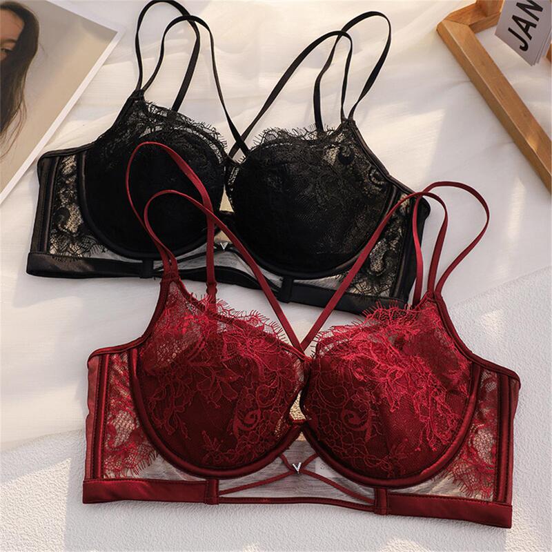 Victoria's Secret Red Lingerie Set for the Year of Birth, Thin Style, Minimizes Large Busts, Sexy Lace, Beautiful Back, Soft Underwire Bra Set