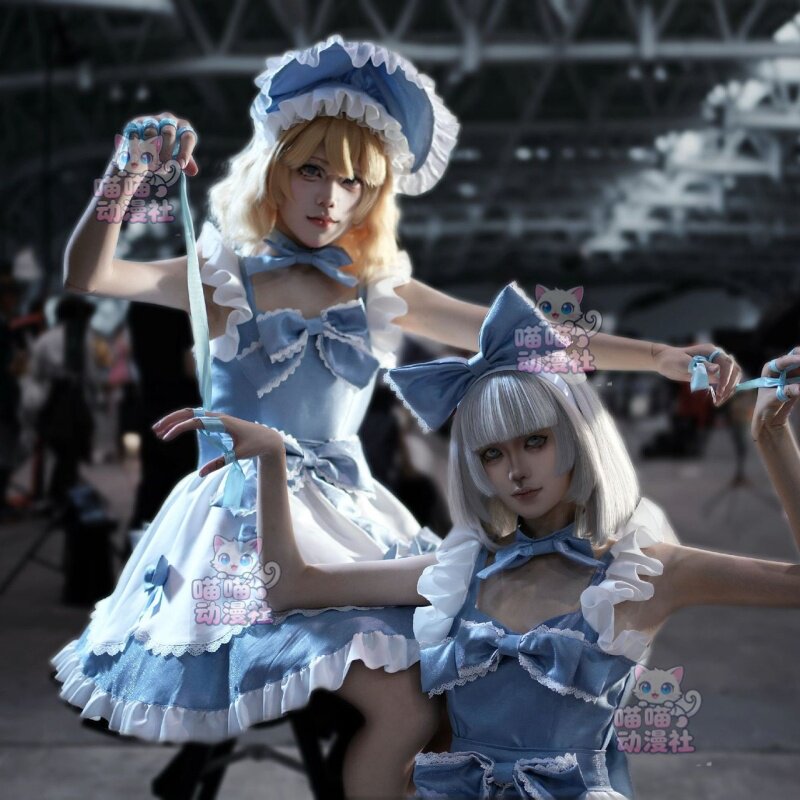 Костюмированная игра Twin wraith cos с одинаковым костюмом для вечеринки, двухмерное платье для косплея, парик, обувь, головной убор